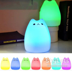 Нічні лампи Ночники ^/--/^ Силиконовый детский ночник “Котик” 7 режимов ^_^^^ Силіконовий дитячий нічник "Котик" 7 режимів - фото фото фото