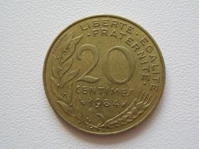 Франція Франция ^/--/^ Франция 20 сантимов 1984 года #9727 ^_^^^ Франція 20 сантимів 1984 року #9727 - фото фото фото
