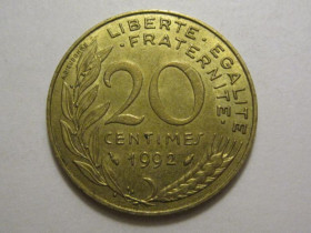 Франція Франция ^/--/^ Франция 20 сантимов 1992 года 3 /--/ П /--/ 1057 ^_^^^ Франція 20 сантимів 1992 року 3 /--/ П /--/ 1057 - фото фото фото