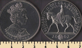 Єлизавета II (після ) Елизавета II (после ) ^/--/^ Великобритания 5 фунтов 2002 ^_^^^ Велика Британія 5 фунтів 2002 - фото фото фото