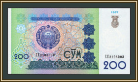 Узбекистан Узбекистан ^/--/^ Узбекистан 200 сумов 1997 P-80 UNC ^_^^^ Узбекистан 200 сумів 1997 P-80 UNC - фото фото фото