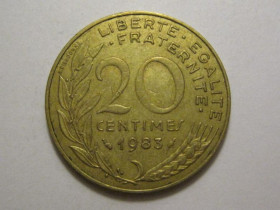 Франція Франция ^/--/^ Франция 20 сантимов 1983 года 3 /--/ П /--/ 1052 ^_^^^ Франція 20 сантимів 1983 3 /--/ П /--/ 1052 - фото фото фото