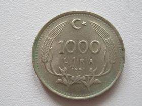 Туреччина Турция ^/--/^ Турция 1000 лир 1991 года #15414 ^_^^^ Туреччина 1000 лір 1991 року #15414 - фото фото фото