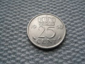 Нідерланди Нидерланды ^/--/^ Нидерланды, 25 центов 1950 года (L /--/ 403) ^_^^^ Нідерланди, 25 центів 1950 року (L /--/ 403) - фото фото фото