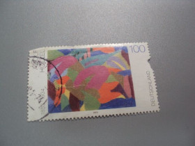 Сучасні з  року Современные с  года ^/--/^ марка Германия 100 пфеннигов 2003 картина Адольф Хёльцель гаш №1972 ^_^^^ марка Німеччина 100 пфенігів 2003 картина Адольф Хельцель гаш No /--/ 1972 - фото фото фото