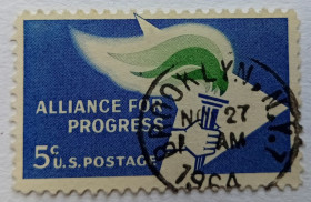 Північна Америка Северная Америка ^/--/^ США 1963 Прогрессивный альянс, гашеная ^_^^^ 1963 Прогресивний альянс, гашена - фото фото фото