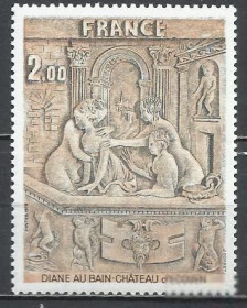 Франція Франция ^/--/^ Франция 1979 искусство Диана в ванне 1 /--/ м. ^_^^^ Франція 1979 мистецтво Діана у ванні 1 /--/ м. - фото фото фото
