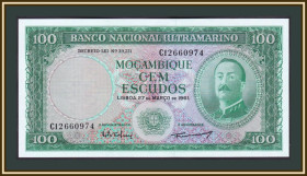 Мозамбік Мозамбик ^/--/^ Мозамбик 100 эскудо 1961 P-109  (109 /--/ a.2) UNC  (без надпечатки) ^_^^^ Мозамбік 100 ескудо 1961 P-109 (109 /--/ a.2) UNC (без надпечатки) - фото фото фото