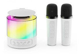 Колонки (портативні) Колонки (портативные) ^/--/^ Портативна колонка   (K /--/ 19)   (Bluetooth, LED, 2 мікроф.)   (Біла) ^_^^^ Портативная колонка (K /--/ 19) (Bluetooth, LED, 2 микроф.) (Белая) - фото фото фото
