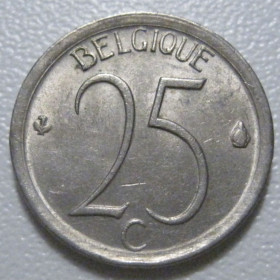 Бельгія Бельгия ^/--/^ Бельгія 25 сантимів 1968 року Belgique 42319 ^_^^^ Бельгия 25 сантимов 1968 года Belgique 42319 - фото фото фото
