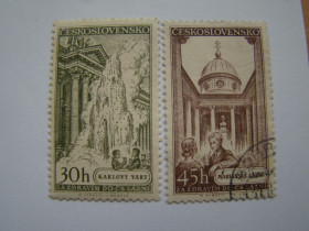 Чехословаччина Чехословакия ^/--/^ ЧСЧССР, Михель 2009,том I, 958  (чистая),959  (гашёная), Курорты  (II). ^_^^^ ЧСЧССР, Міхель 2009,том I, 958 (чиста), 9959 (гашена), Курорти (II). - фото фото фото
