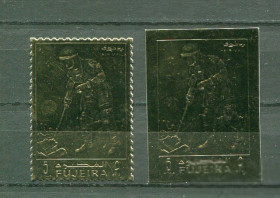 Освоєння космосу Освоение космоса ^/--/^ Фуджейра  Fujeira Space 1969 Mi A /--/ 398 /--/ A,B Gold Apollo 11 MNH Cv 37,- ^_^^^ Fujeira Space 1969 Mi A /--/ 398 /--/ A, B Gold Apollo 11 MNH Cv 37 - фото фото фото