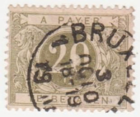 Бенілюкс Бенилюкс ^/--/^ Бельгия    (Доплатные ) 1895  г. № 5 гашеная ^_^^^ Бельгія (Доплатні) 1895 р. No 5 гашена - фото фото фото