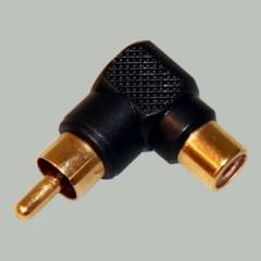Адаптери Адаптеры ^/--/^ Угловой штекер RCA RCA черный ( папа-мама) ^_^^^ Кутовий штекер RCA RCA чорний (тато-мама) - фото фото фото