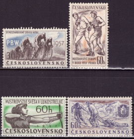 Спорт Спорт ^/--/^ Чехословакия. Спорт  (серия без 1 м.)* 1957 г. ^_^^^ Чехословаччина. Спорт (серія без 1 м.) * 1957 р. - фото фото фото