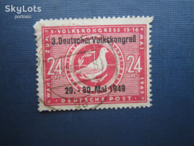 Інше Другое ^/--/^ Марка Германия Советская оккупационная зона 1949 рабочий конгресс фауна голубь надпечатка гаш КЦ 3 $ ^_^^^ Марка Німеччина Радянська окупаційна зона 1949 робочий конгрес фауна голуб надпечатка гаш КЦ 3 $ - фото фото фото