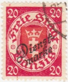 Веймарська республіка Веймарская республика ^/--/^ Германия    (Данциг) 1924 г. № 45 гашеная ^_^^^ Німеччина (Данциг) 1924 р. No 45 гашена - фото фото фото