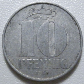 НДР, ФРН ГДР, ФРГ ^/--/^ Німеччина - НДР 10 пфенігів 1968 року 43382 ^_^^^ Германия - ГДР 10 пфеннигов 1968 года 43382 - фото фото фото