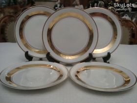 Кухонне начиння, посуд, столове срібло Кухонная утварь, посуда, столовое серебро ^/--/^ Шикарные Старинные Тарелки Набор 5 шт Фарфор Польша №894 ^_^^^ Шикарні Старовинні Тарелки Набір 5 шт Фарфор Польща No /--/ 894 - фото фото фото