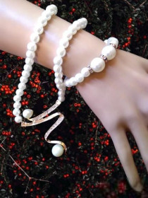 Набори Наборы ^/--/^ Комплект под жемчуг Fashion Jewelry, колье, браслет, серьги ^_^^^ Комплект під перли Fashion Jewelry, кольє, браслет, сережки - фото фото фото