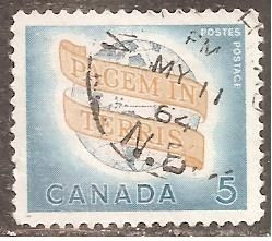 Північна Америка Северная Америка ^/--/^ Канада 1964 Sc.416 used Мир на Земле ^_^^^ Канада 1964 Sc.416 used Світ на Землі - фото фото фото