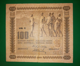 Скандинавія Скандинавия ^/--/^ FINLAND Финляндия 100 марок 1922 Litt. С Подписи: Jutila, Alsiala. Рідкість ^_^^^ FINLAND Финляндия 100 марок 1922 Litt. Подписи: Jutila, Alsiala. Редкость - фото фото фото