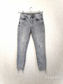 Жіночі Женские ^/--/^ Denim co est. 1969 сірі джинси котонові з &amp;quot;розпатланим&amp;quot; низом слимі звужені денім жіночі 46 48 ^_^^^ Denim co est. 1969 серые джинсы котоновые с &amp;quot; распатланным &amp;quot; низом слыми суженные деним женские 46 48 - фото фото фото