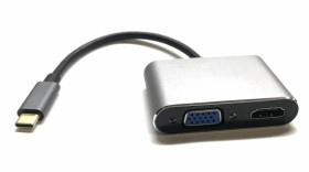 Кабелі та перехідники Кабели и переходники ^/--/^ Конвертер USB Type C - to - HDMI / VGA Переходник MacBook iMac MHL - фото фото фото
