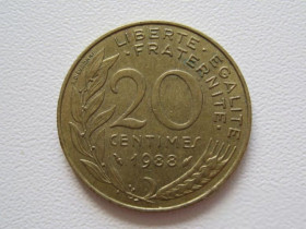 Франція Франция ^/--/^ Франция 20 сантимов 1988 года 9749 ^_^^^ Франція 20 сантимів 1988 року 9749 - фото фото фото