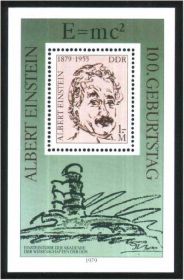 НДР, ФРН ГДР, ФРГ ^/--/^ ZM ГДР 1979 г  MNH личности Эйнштейн - блок ^_^^^ ZM НДР 1979 р MNH особистості Ейнштейн - блок - фото фото фото