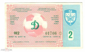 Інше Другое ^/--/^ Лотерея. Украина. Киев. Динамо. 1988. Спорт. ^_^^^ Лотерея. Україна. Київ. Динамо. 1988. Спорт. - фото фото фото