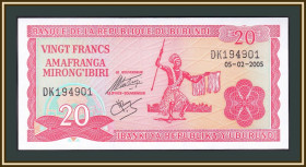 Бурунді Бурунди ^/--/^ Бурунди 20 франков 2005 P-27    (27 /--/ d.4) UNC ^_^^^ Бурунді 20 франків 2005 P-27 (27 /--/ d.4) UNC - фото фото фото