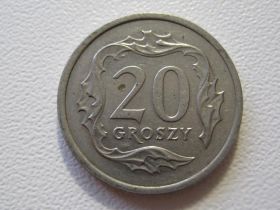 Сучасна (після ) Современная (после ) ^/--/^ Польша 20 грошей 1992 года 33724 ^_^^^ Польща 20 грошей 1992 року 33724 - фото фото фото