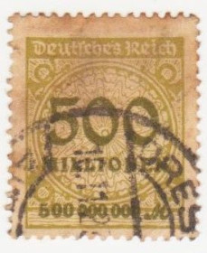 Веймарська республіка Веймарская республика ^/--/^ Германия      ( Рейх) 1923 г. №  322 гашеная ^_^^^ Німеччина (Рейх) 1923 р. No 322 гашена - фото фото фото