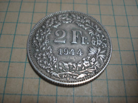Швейцарія Швейцария ^/--/^ 2 /--/ франки 1944  Швейцарія ^_^^^ 2 /--/ франки 1944 Швейцария - фото фото фото