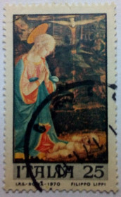 Італія, Ватикан Италия, Ватикан ^/--/^ Италия 1970 Рождество, 25 /--/ L, гашеная ^_^^^ Італія 1970 Різдво, 25 /--/ L, гашена - фото фото фото