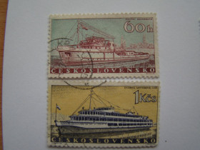 Чехословаччина Чехословакия ^/--/^ ЧССР, Михель 2009,том I, 1180,1181, Корабли. ^_^^^ ЧССР, Міхель 2009,том I, 1180,1181, Кораблі. - фото фото фото