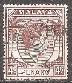 Малайзія Малайзия ^/--/^ Бр.Малайя   (Пенанг) 1949 Sc.6 used ^_^^^ Бр.Малайя (Пенанг) 1949 Sc.6 used - фото фото фото