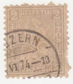 Швейцарія Швейцария ^/--/^ Швейцария 1862  г. № 19 гашеная ^_^^^ Швейцарія 1862 р. No 19 гашена - фото фото фото
