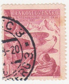 Чехословаччина Чехословакия ^/--/^ Чехословакия  1938 г № 380 гашеная ^_^^^ Чехословаччина 1938 р. No 380 гашена - фото фото фото