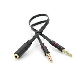 Адаптери Адаптеры ^/--/^ Спліттер Jack 3.5 (мама) 2 pin &amp;gt; 2 * Jack 3.5 (тато) 2 pin, плоский, Black, Пакет ^_^^^ Сплиттер Jack 3.5 (мама) 2 pin &amp;gt; 2 * Jack 3.5 (папа) 2 pin, плоский, Black, Пакет - фото фото фото