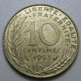 Франція Франция ^/--/^ Франція 10 сантимів 1993 року 42031 ^_^^^ Франция 10 сантимов 1993 года 42031 - фото фото фото