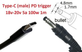 Інше Другое ^/--/^ Кабель-переходник триггер PD 18-20 /--/ v Type-C (max 5 /--/ a, 100 /--/ w) на 4.8 /--/ x /--/ 1.7 or (4.75+4.2)x /--/ 1.6 /--/ mm (bullet) 1 /--/ m - фото фото фото