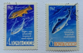СРСР - СССР - ^/--/^ СССР 1962 Рыбы, гашеные (I) ^_^^^ СРСР 1962 Риби, гашені (I) - фото фото фото