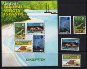Фауна Фауна ^/--/^ NM Британские Виргинские острова  1979 г MNH - блок + марки - ^_^^^ NM Британські Віргінські острови 1979 MNH - блок + марки - фото фото фото