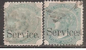 Індія Индия ^/--/^ Бр.Индия 1867 Sc.о /--/ 20 гаш. с разновид.   (SG о /--/ 28,о /--/ 29) ^_^^^ Бр.Індія 1867 Sc.о /--/ 20 гаш. з різновид. (SG о /--/ 28,о /--/ 29) - фото фото фото