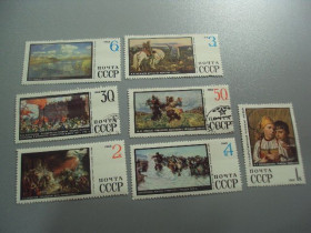СРСР - СССР - ^/--/^ марки серия СССР 1968 живопись Брюллов Кустодиев Авилов Венецианов Суриков Васнецов лот 7 шт №3433 ^_^^^ марки серія СРСР 1968 живопис Брюллов Кустодієв Авілов Венеціанов Суриков Васнецов лот 7 шт No 3433 - фото фото фото