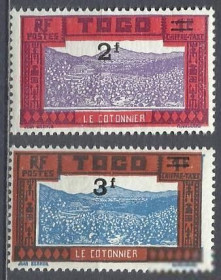 Того Того ^/--/^ Того франц. 1927 стандарт флора хлопок надп. 2 /--/ м. ^_^^^ Того франц. 1927 — стандарт флора бавовна надп. 2 /--/ м. - фото фото фото