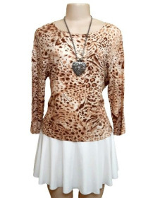 Кофти Кофты ^/--/^ L-2 /--/ XL Лонгслив Twotone с леопардовым принтом, женская кофта, рукав три четверти, Англия ^_^^^ L-2 /--/ XL Лонгслів Twotone з леопардовим принтом, жіноча кофта, рукав три чверті, Англія - фото фото фото
