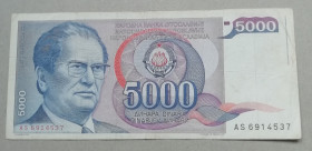 Югославія Югославия ^/--/^ Югославия 5000 динар 1985 ^_^^^ Югославія 5000 динар 1985 - фото фото фото